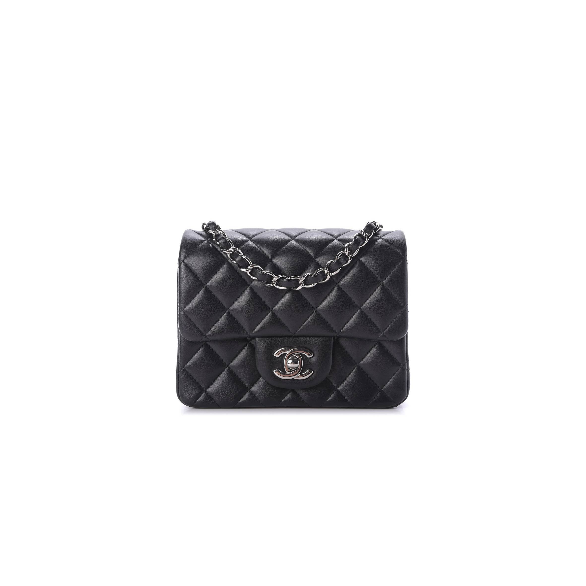 Ch*el master mini square single flap quilted mini black as1115 (17*12*7cm)